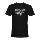 Black T-shirt with STLHD GEAR text and fish chomper graphic at chest