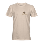 Light tan T-shirt with small chest logo and Stlhd Gear Mfg Co. text.