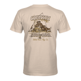 Light tan T-shirt with back 'Country State of Mind' graphic and cowboy illustration.