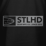 Black t-shirt chest graphic with STLHD logo and Gear Mfg Co Since 2012