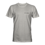Heather gray T-shirt with small chest “STLHD/” logo