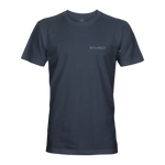 Dark blue T-shirt with small STLHD/D chest logo print