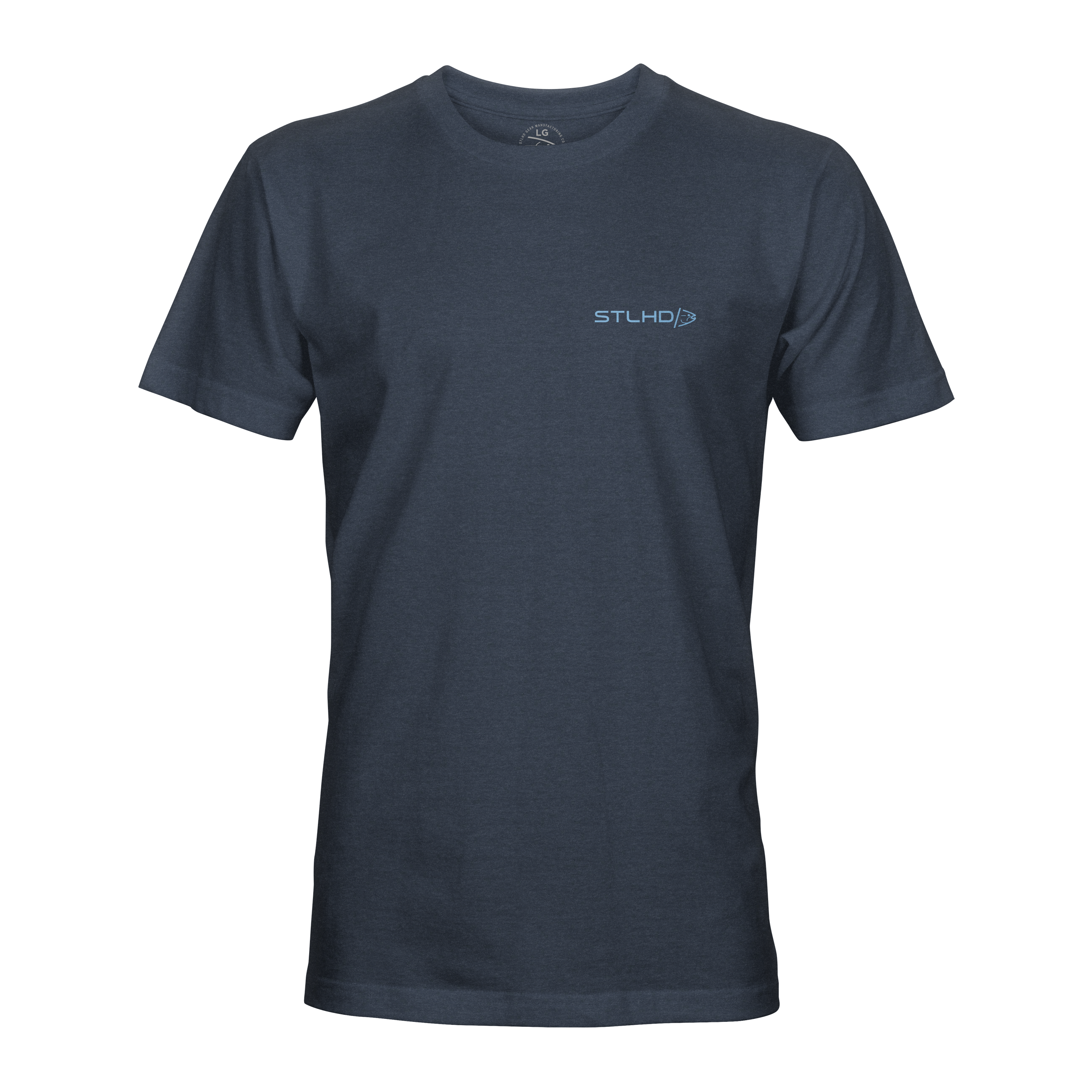Dark blue T-shirt with small STLHD/D chest logo print