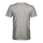 Men's gray crew-neck T-shirt, plain back, short sleeves