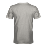 Men's gray crew-neck T-shirt, plain back, short sleeves