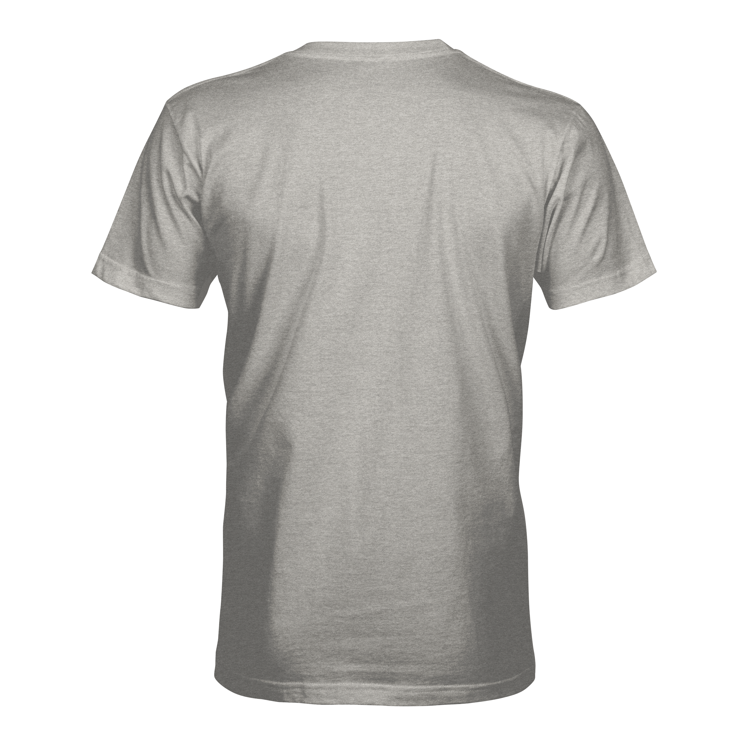 Men's gray crew-neck T-shirt, plain back, short sleeves