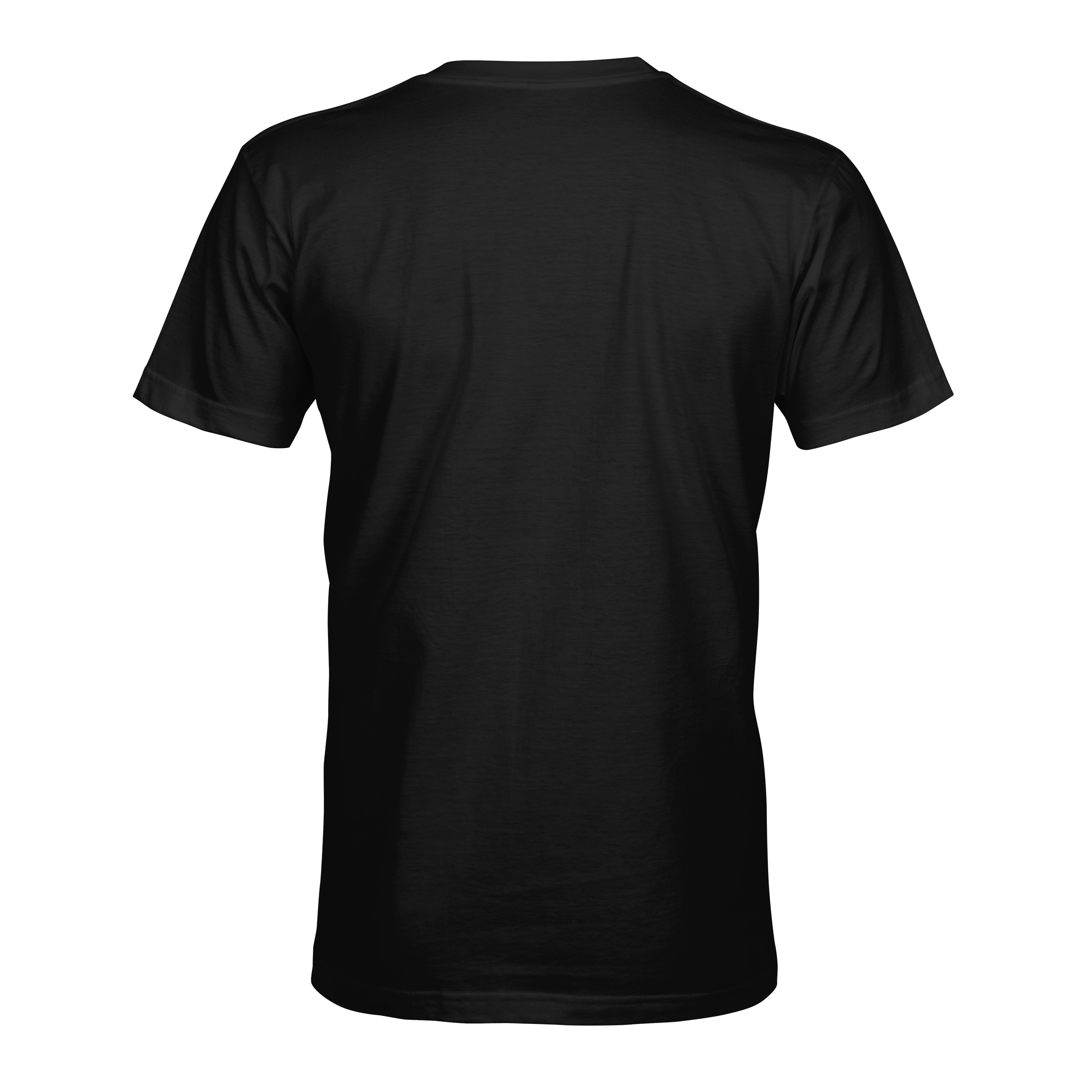 Men's black T-shirt plain back with crew neck