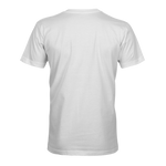 White men’s T-shirt with plain back, short sleeves and crew neck