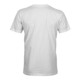 White men’s T-shirt with plain back, short sleeves and crew neck