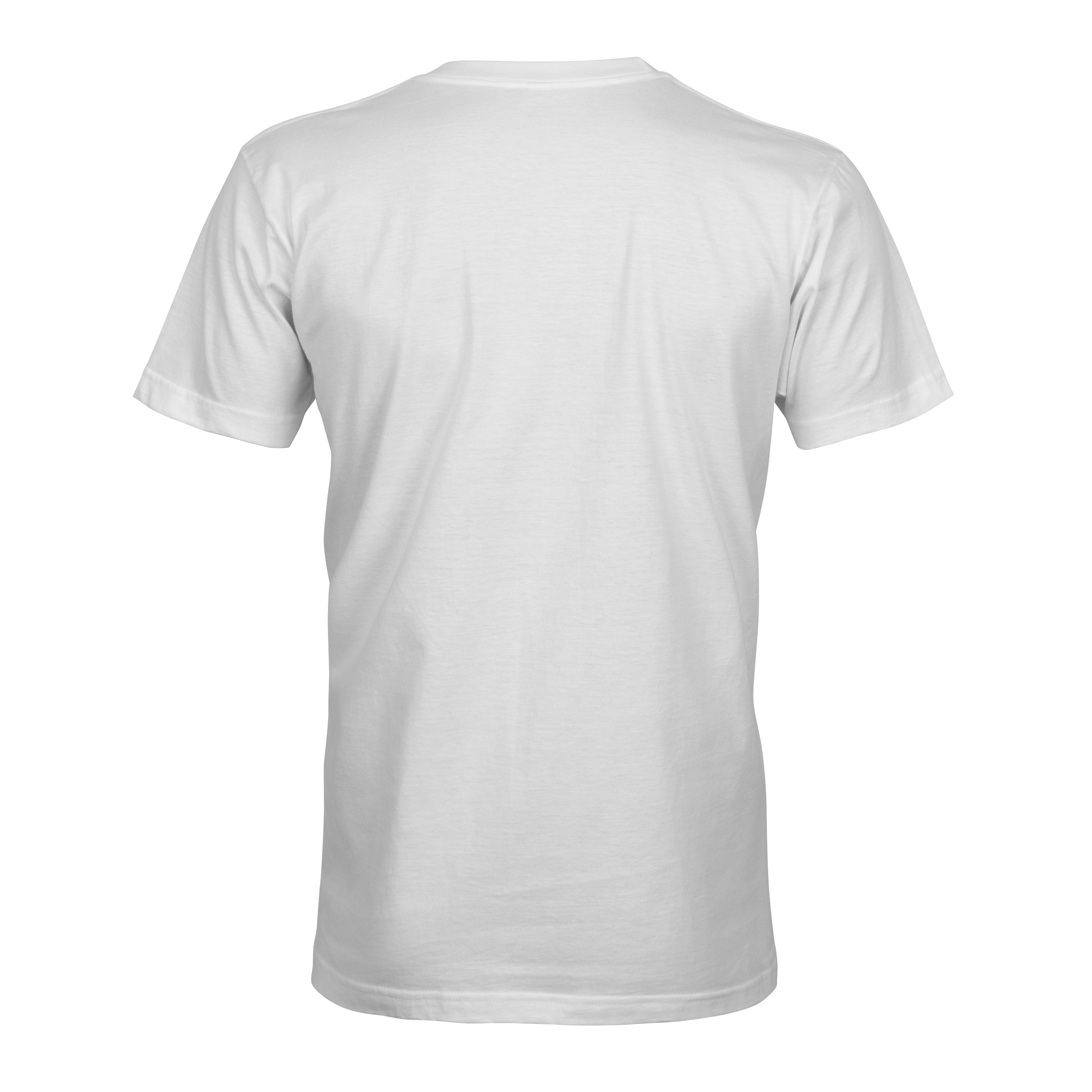 White men’s T-shirt with plain back, short sleeves and crew neck