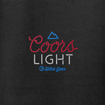 Coors Light and Sthld Gear graphic on dark hoodie fabric