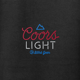 Coors Light and Sthld Gear graphic on dark hoodie fabric