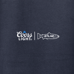 Dark navy hoodie with Coors Light and STLHD chest logo graphic