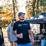 Men's black throwback tee with small front Coors Light and STLHD logos