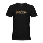Black crew-neck T-shirt with colorful STLHD Mesa chest graphic