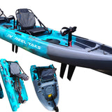 14ft Raptor Tandem or Solo Modular Raptor Fin or Prop Drive Pedal Fishing Kayak | 520lbs Capacity | 3 Piece