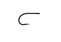 Fishing egg hook 105 with curved black wire and barbed tip