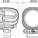 BLU-102-1 0606 LED 720 eLumen, 12V-48V, Wide Symmetric (Flood)