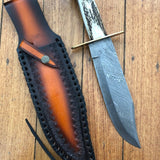 Western Bowie Knife – Custom Handmade 15-Inch Damascus Steel Blade