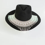 White Cascading Beaded Hat Necklace