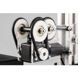 Metal roller and belt assembly on power wrapper and dryer machine