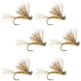 Barbless Tan X Caddis Emerging Caddis Adult Fly - 6 Flies Size 14